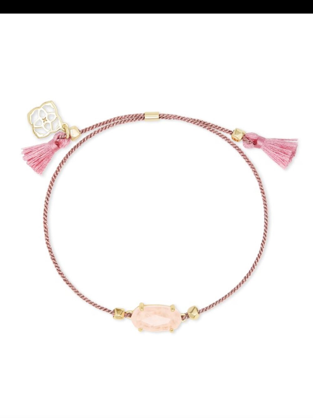 NWT Everlyne Pink Cord Friendship Bracelet in Rose Quartz